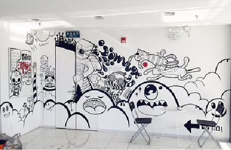 丹江口手绘墙并非传统涂鸦。